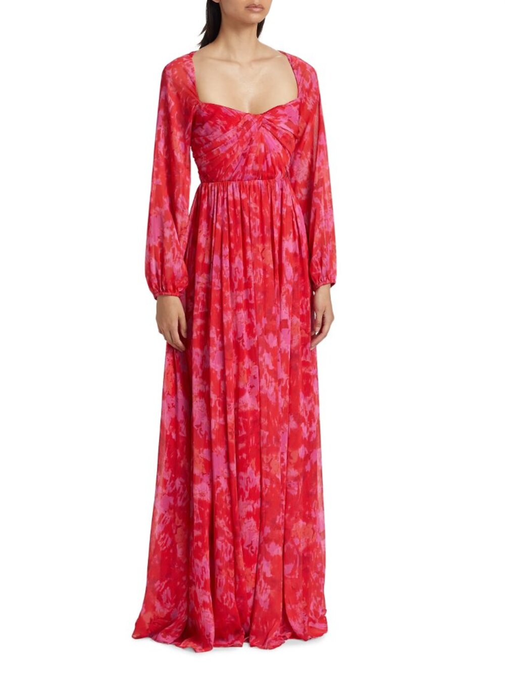 Monique Lhuillier Emery Chiffon Sweetheart Neckline Maxi Dress NWT, Size 4